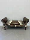 Custom Cowhide Roll Arm Bench