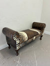 Custom Cowhide Roll Arm Bench