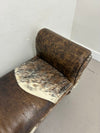 Custom Cowhide Roll Arm Bench