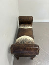 Custom Cowhide Roll Arm Bench